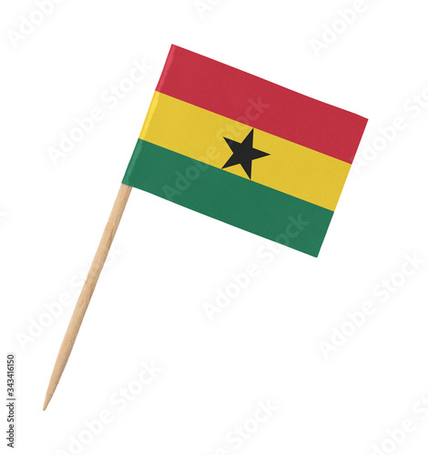 Small paper Ghanese flag on wooden stick