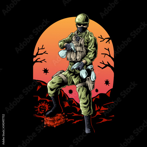 disinfectant soldier exterminate virus