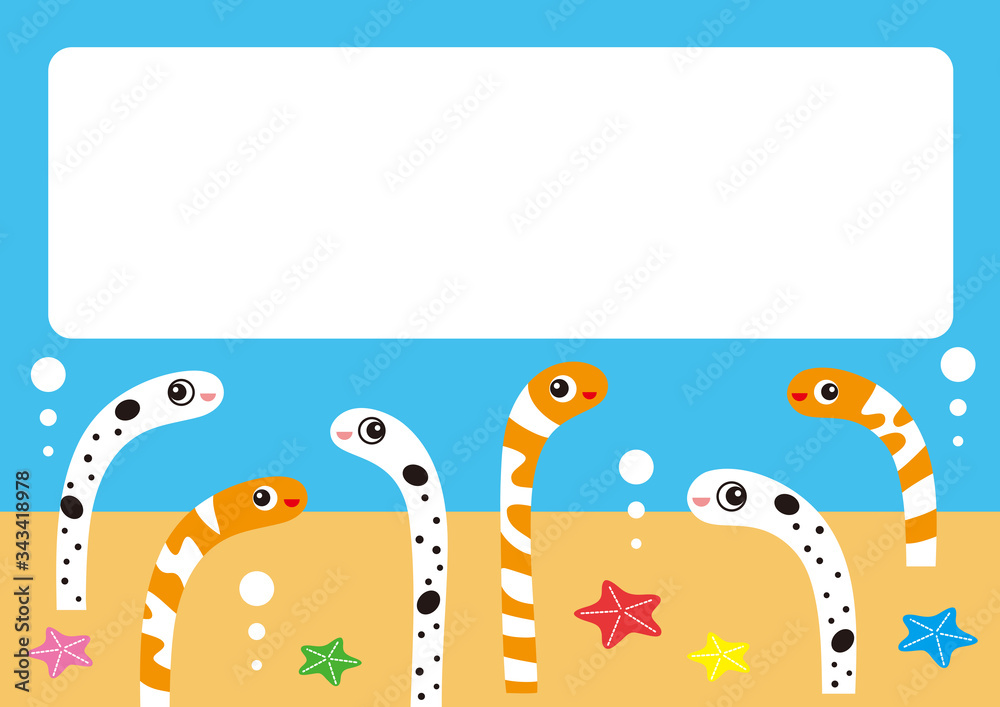 チンアナゴ ニシキアナゴ キャラクター フレーム イラスト Stock イラスト Adobe Stock