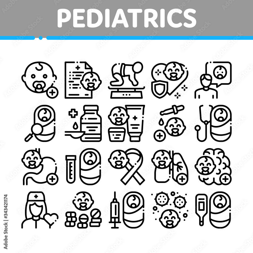 Medical procedures color icons set. Pediatrics and pregnancy care. Brain  scan. Blood test. Healthcare aid. Motherhood, parenthood. Nurse with baby.  Ne Stock Vector Image & Art - Alamy