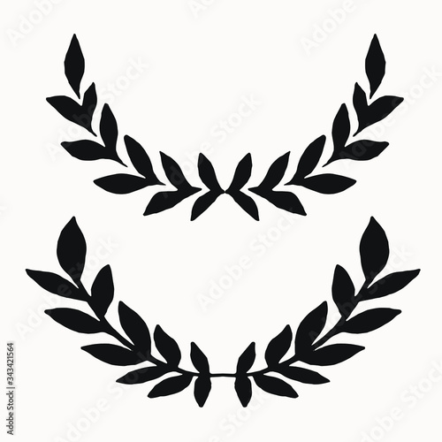 laurel leaf border for graphic design. logo frame isolated element for your creative projects. use for logo design, coat of arms, certified stamps , invitations, posters.