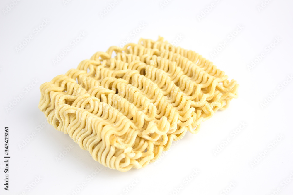 close up of Instant noodles in white isolated background close up of Instant noodles in white isolated background