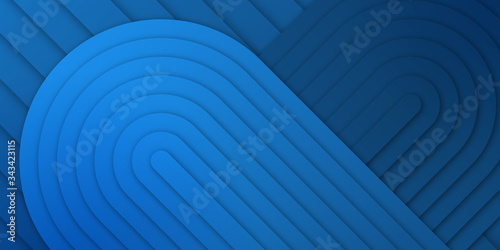 Fototapeta Naklejka Na Ścianę i Meble -  Modern blue creative background with geometric circle decoration and gradient colors. Vector illustration for business, corporate, institution, party, festive, seminar, and talks.