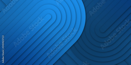 Fototapeta Naklejka Na Ścianę i Meble -  Blue abstract 3d background. Circles and lines use for banner, cover, poster, wallpaper, design with space for text. Vector illustration design for presentation, banner, cover, web, flyer, and poster