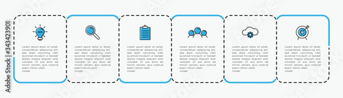 Business infographic with 6 steps. Vector
