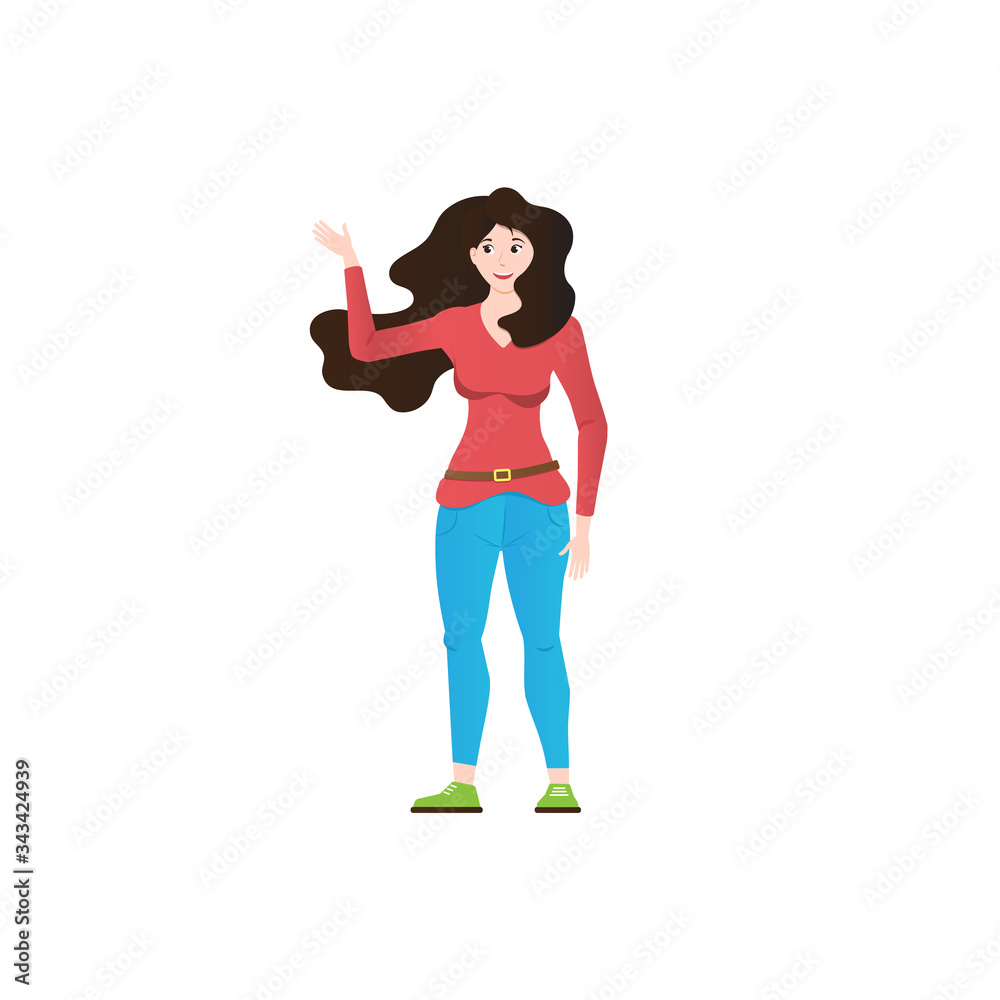 A white woman flat character design , vector illustration A white woman flat character design , vector illustration