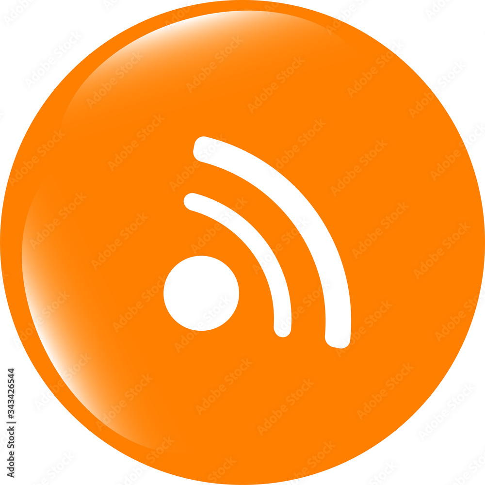 glossy web button with RSS feed sign glossy web button with RSS feed sign