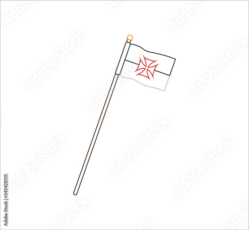 Knights Templar flag.Illustration for web and mobile design.