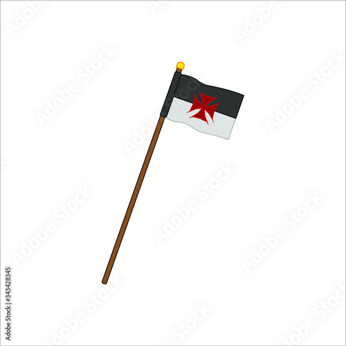 Knights Templar flag.Illustration for web and mobile design.