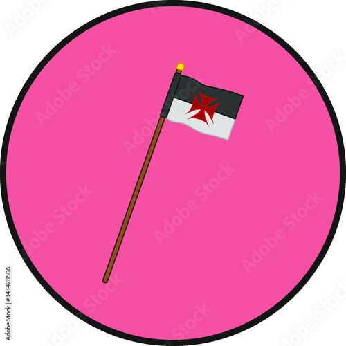 Knights Templar flag.Illustration for web and mobile design.