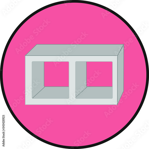 concrete building block. illustration for web and mobile design.