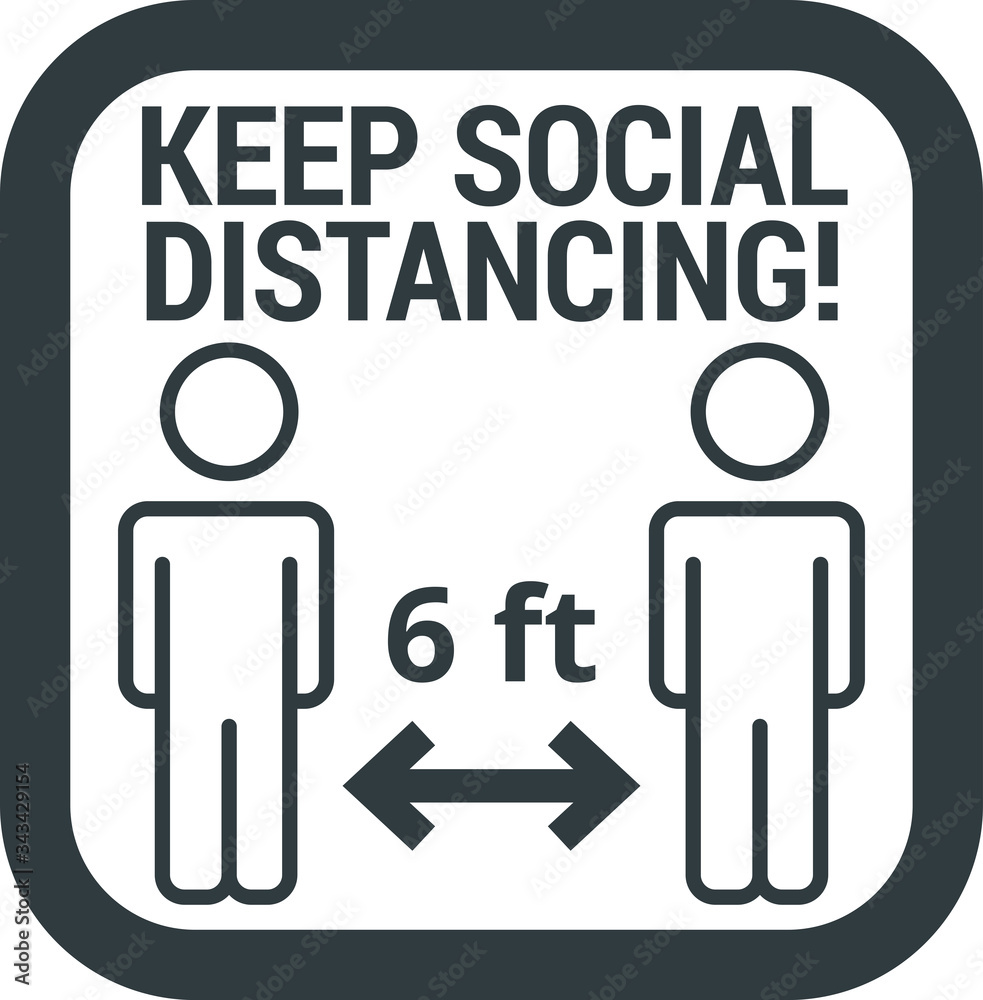 COVID-19 safety measure Keep safe social distance sign COVID-19 safety measure Keep safe social distance sign