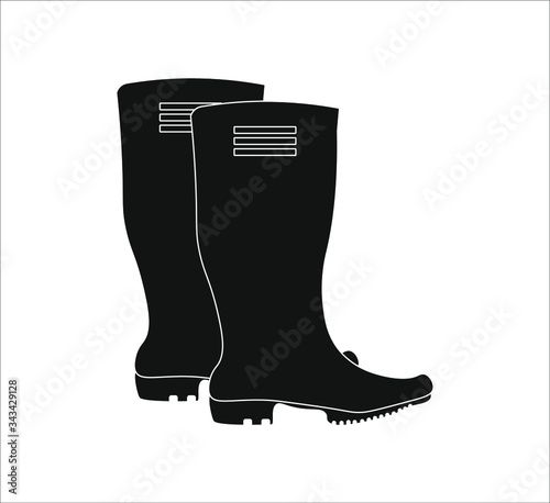 gardening rubber boots. illustration for web and mobile design.