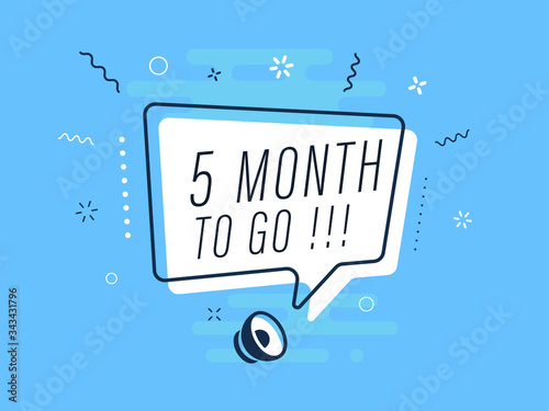 Loudspeaker with text '5 month to go' on Quick Tips badge. Business concept for new ideas creativity and innovative solution. File has clipping path.