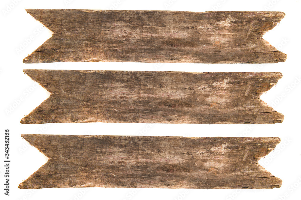 Obraz premium old boards are isolated on a white background, board, empty space
