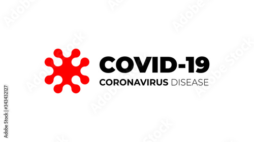 Coronavirus Covid-19 concept typography design logo on white background. Self isolation. Home quarantine. Graphic vector for web, print, banner, flyer, illustration. Stop coronavirus.