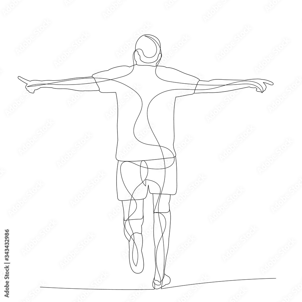 vector, white background, line drawing male athlete vector, white background, line drawing male athlete