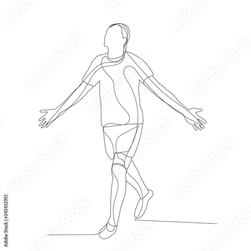 vector  white background  line drawing male athlete