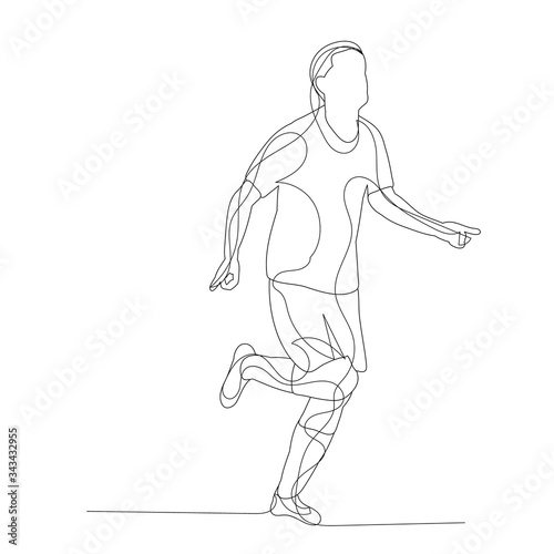 vector  on a white background  line drawing of a running man