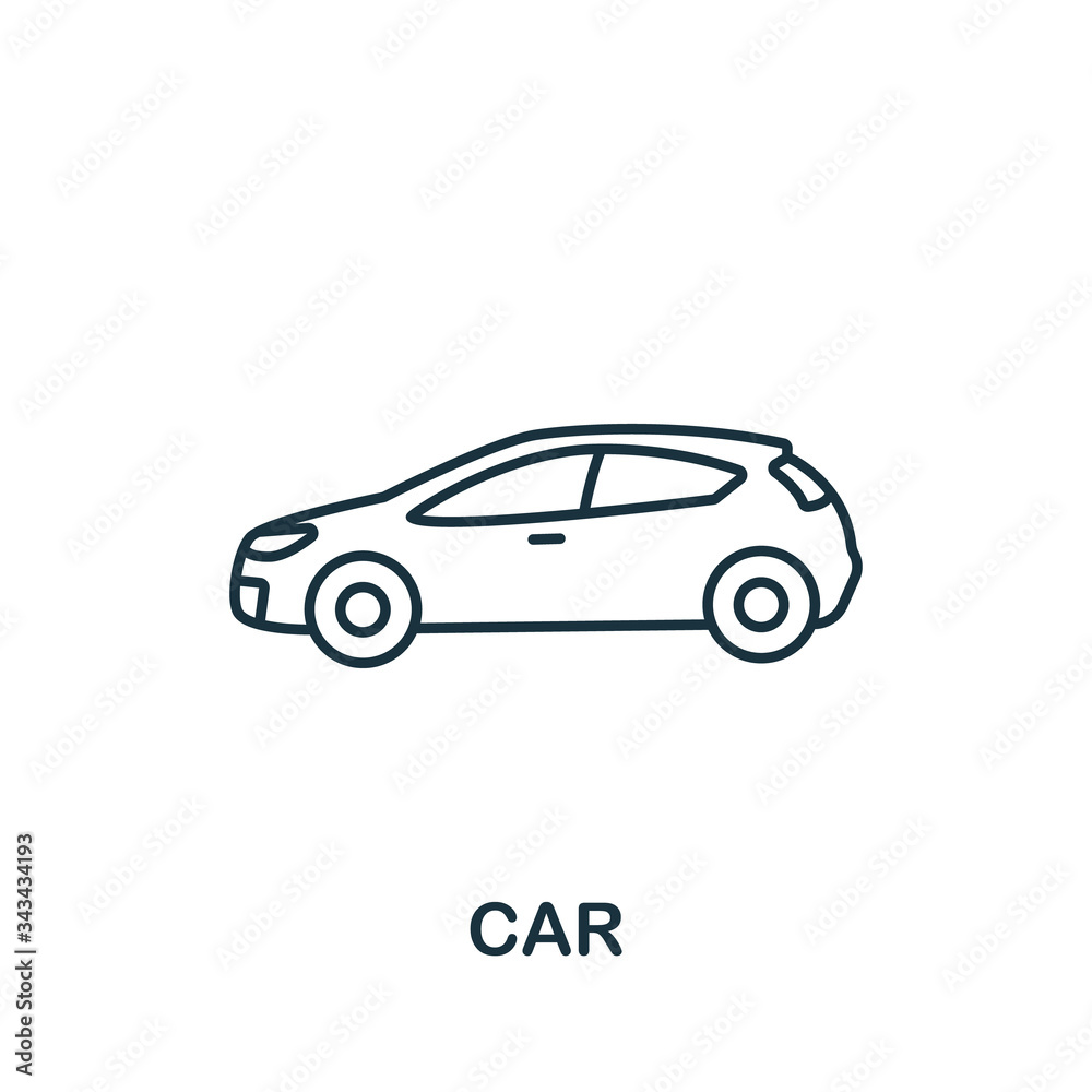 Car icon. Simple line element Car symbol for templates, web design and infographics