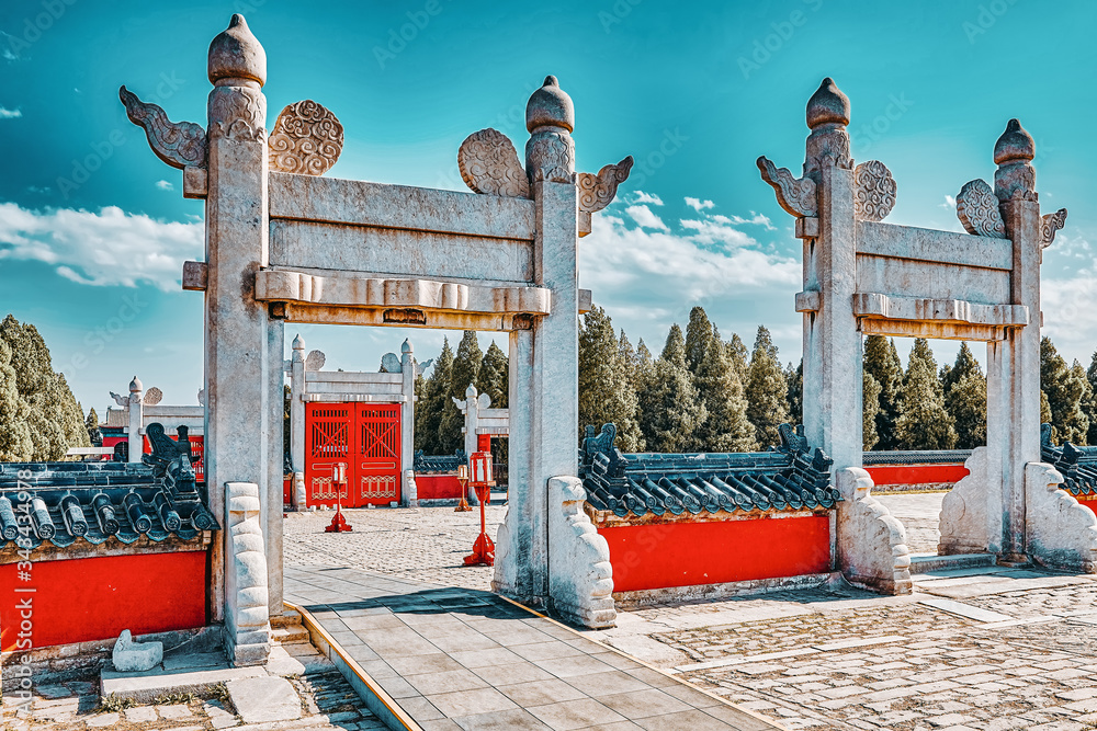 Φωτογραφία Lingxing Gate of the Circular Mound Altar in the complex the Temple of Heaven in Beijing