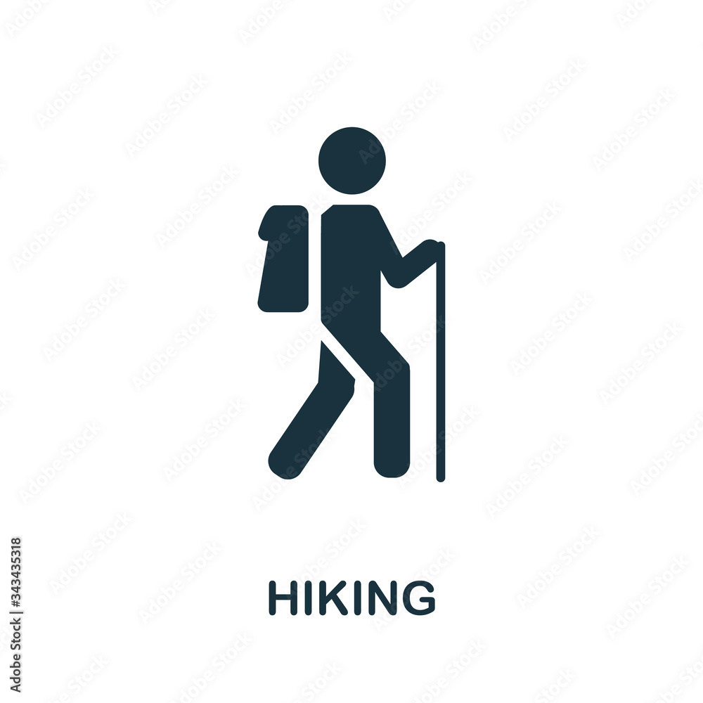 Hiking icon. Simple illustration from vacation collection. Creative Hiking icon for web design, templates, infographics and more Hiking icon. Simple illustration from vacation collection. Creative Hiking icon for web design, templates, infographics and more