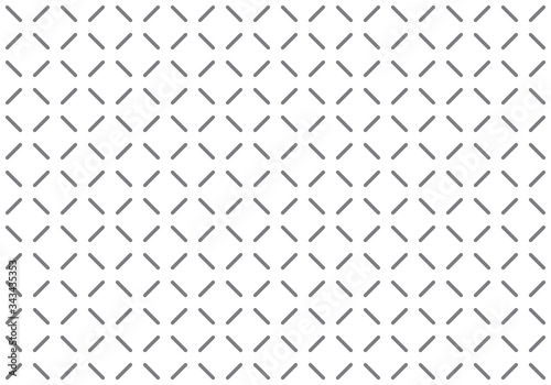 Seamless simple pattern of dotted cross, diagonal rounded strip motif. White vector texture.
