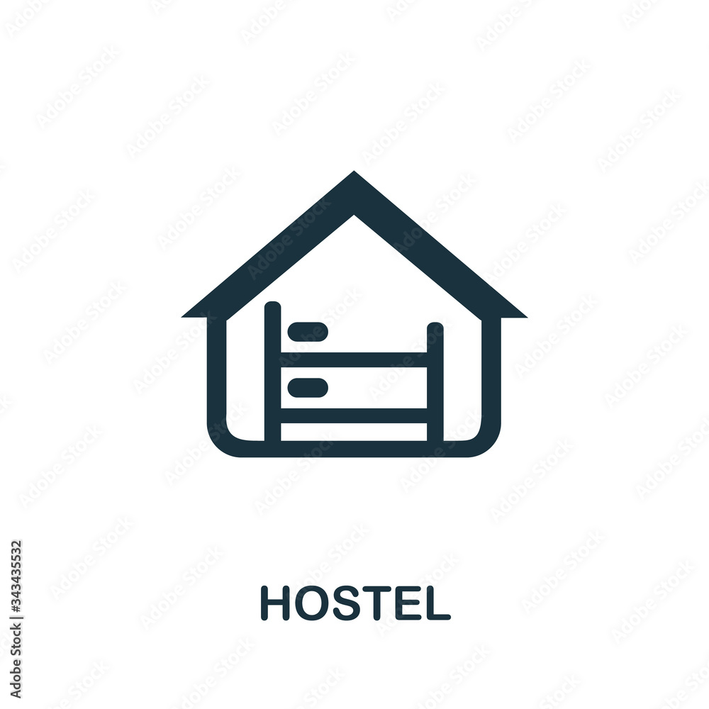 Hostel icon. Simple line element Hostel symbol for templates, web design and infographics