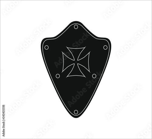 Knights Templar shield.Illustration for web and mobile design.