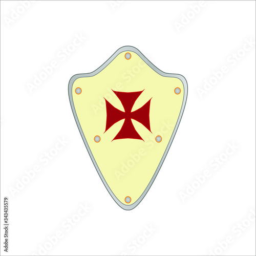 Knights Templar shield.Illustration for web and mobile design.