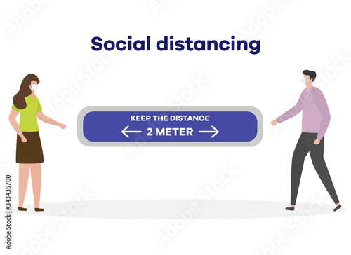 Social distancing People stay Coronavirus COVID-19