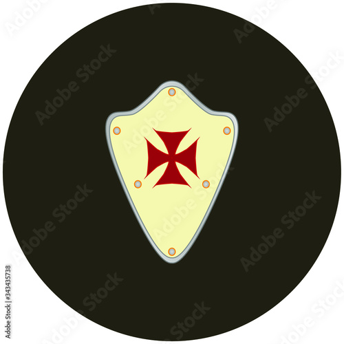 Knights Templar shield.Illustration for web and mobile design.