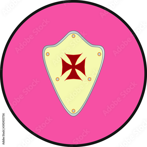 Knights Templar shield.Illustration for web and mobile design.