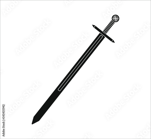Knights Templar sword.Illustration for web and mobile design.