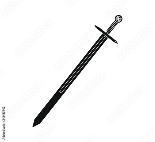 Knights Templar sword.Illustration for web and mobile design.