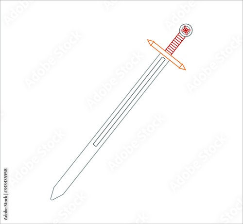 Knights Templar sword.Illustration for web and mobile design.