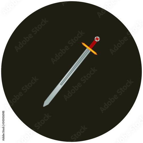 Knights Templar sword.Illustration for web and mobile design.