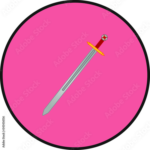 Knights Templar sword.Illustration for web and mobile design.
