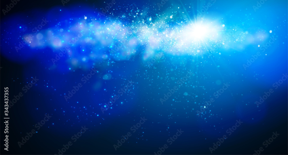 Sunshine with sparkle and dust on the sky, Abstract background.