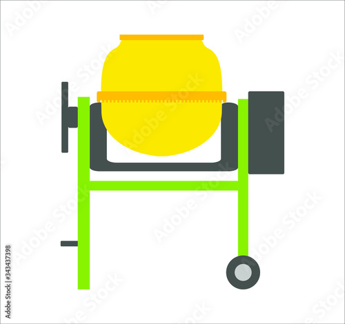 construction concrete mixer. illustration for web and mobile design.