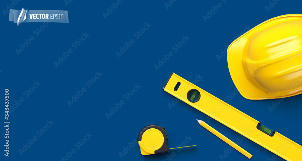 Arrière plan bleu avec outils vectoriels 