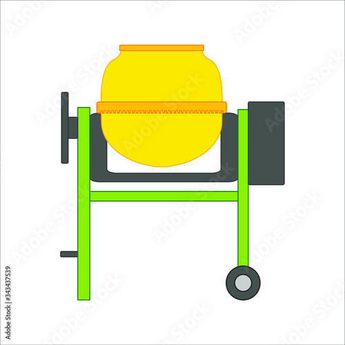construction concrete mixer. illustration for web and mobile design.