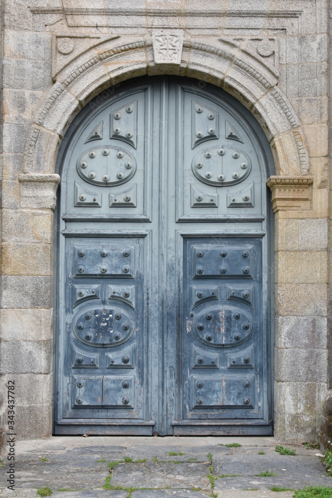 old blue wood door