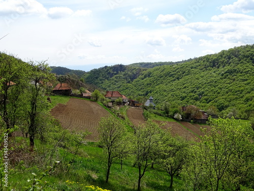 view of the village in the mountains