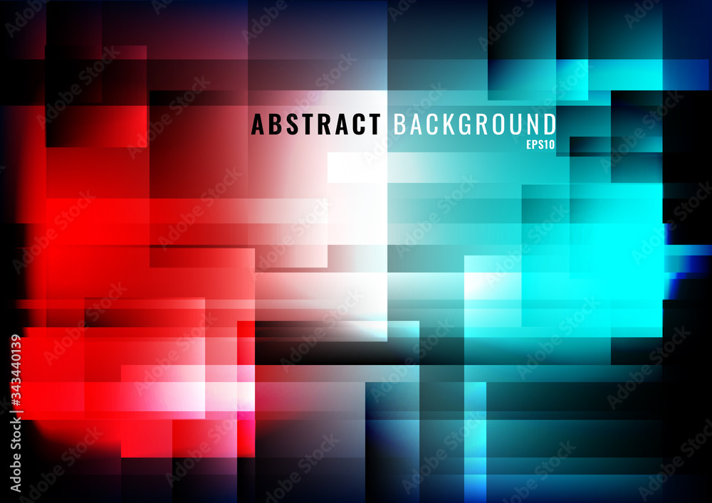 Abstract modern background geometric lights and glowing red and blue color