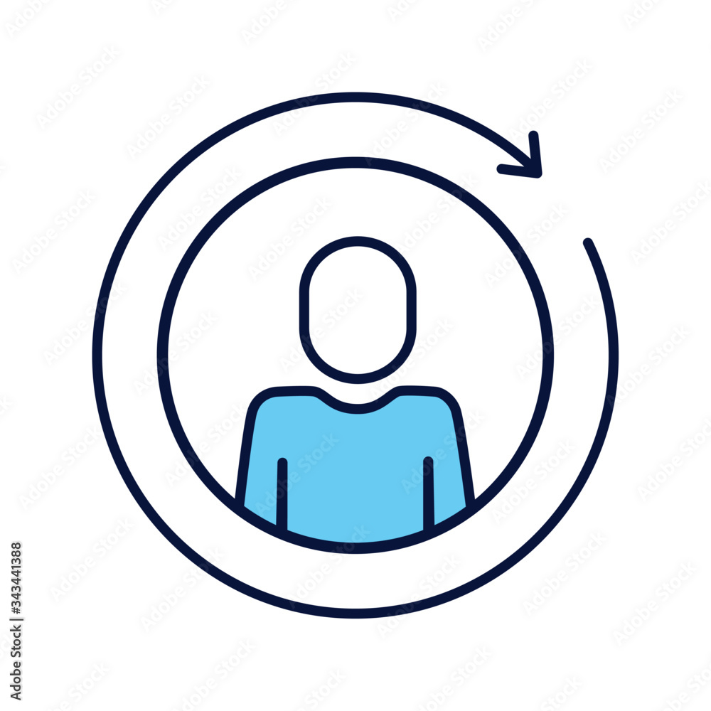 avatar silhouette with arrow around line and fill style avatar silhouette with arrow around line and fill style
