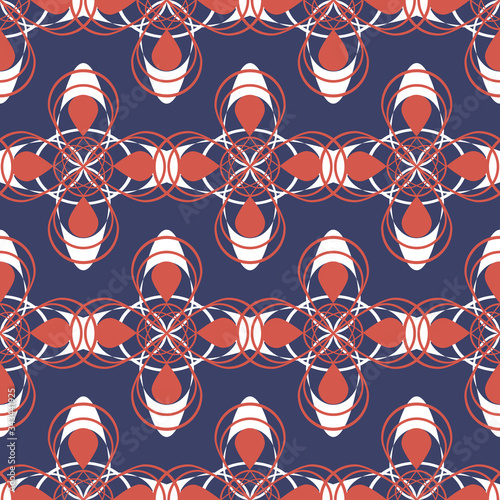 Abstract vintage geometric seamless pattern. Oramental openwork background.