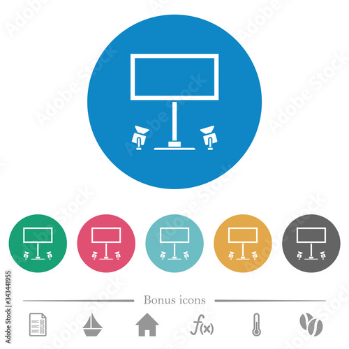 Billboard with reflectors flat round icons
