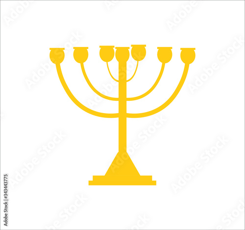 Menora is a typical chandelier of the Jewish religion. illustration for web and mobile design.