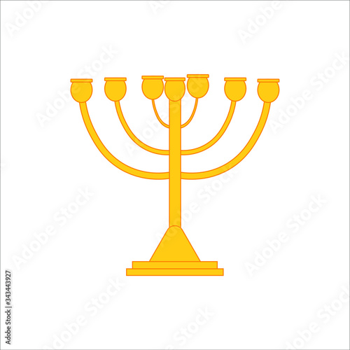Menora is a typical chandelier of the Jewish religion. illustration for web and mobile design.